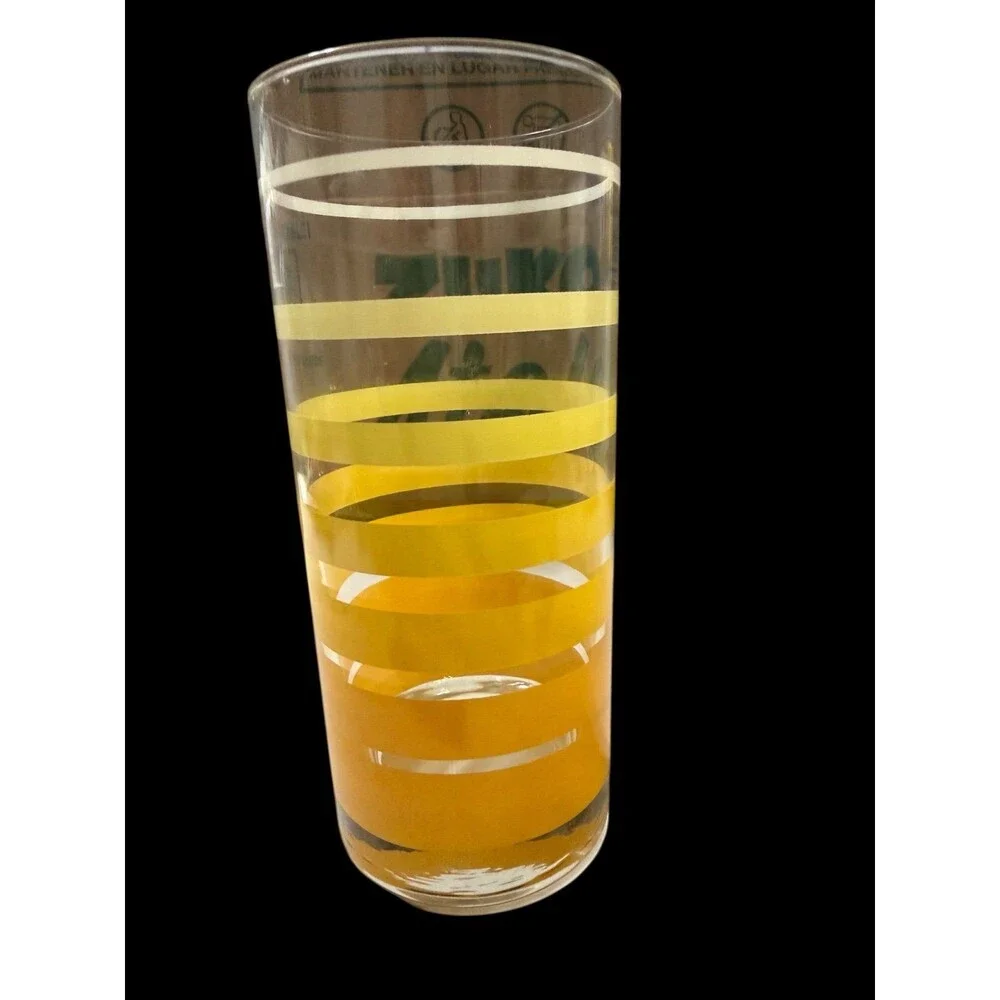 Glass Vintage Set of 4 Yellow & Amber Striped Highball Glasses – Mid Century Ret